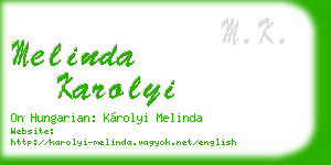 melinda karolyi business card